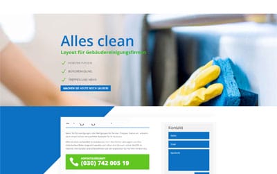 Homepage-Vorlage für Reinigungsfirmen Homepage-Vorlage für Reinigungsfirmen