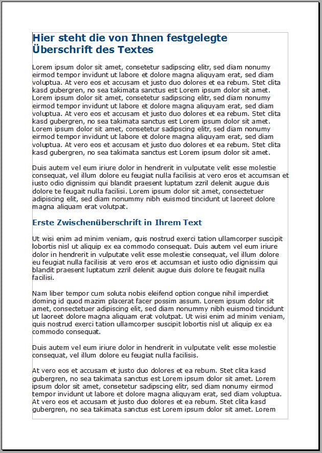 Ihr Text für eine Seite Ihre Texte für die Homepage